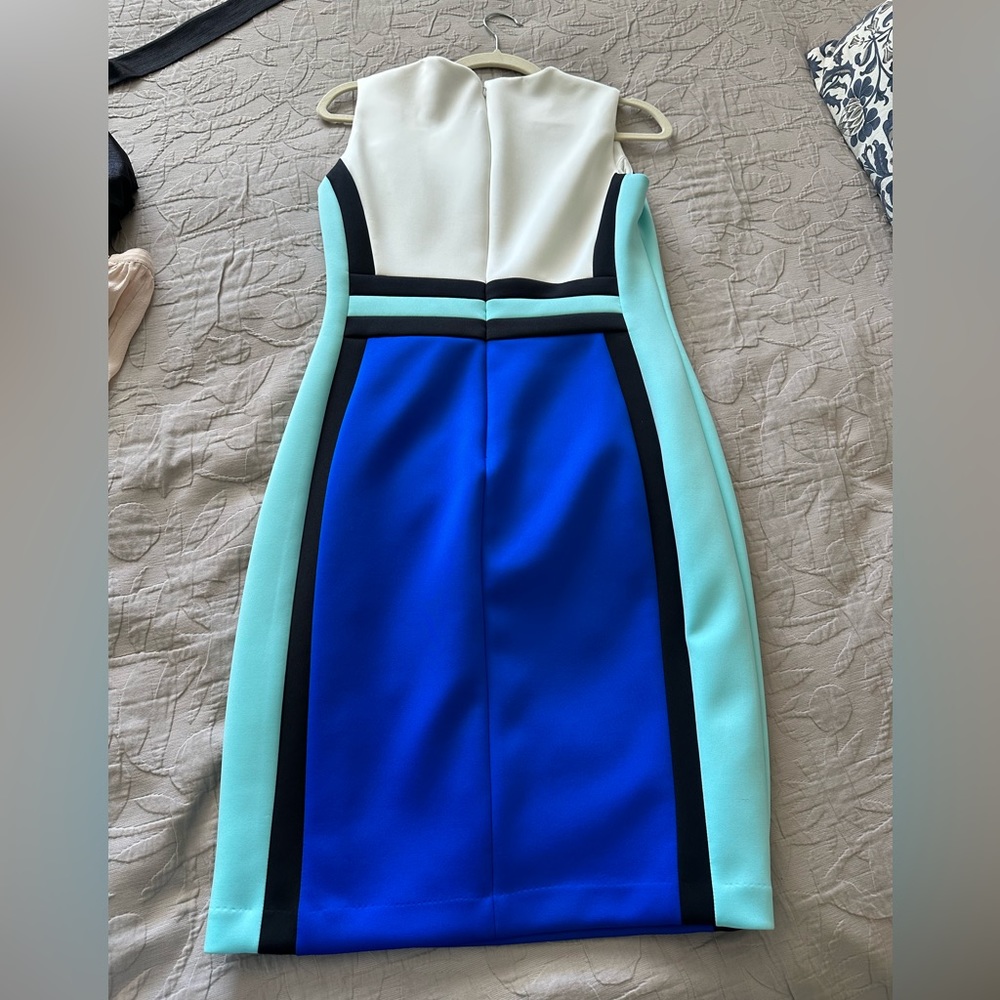 Calvin Klein multicolored blue midi dress - Picture 3 of 3